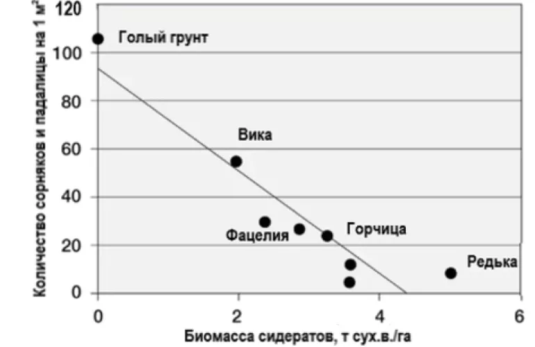 The greater the cover crop biomass, the less the weeds develop