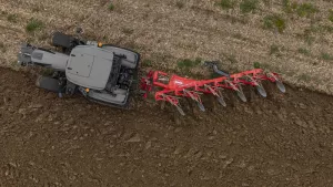 top view of Master M ploughing field