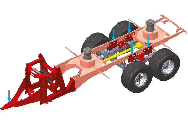 Благодаря размерам тензодатчиков и встроенной запатентованной системе взвешивания, смесители KUHN PROFILE 2 DL/2CL могут выполнять точное взвешивание как при минимальной и максимальной загрузках (максимальный объем - 34 м3).