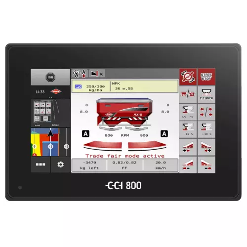 Терминал CCI 800 ISOBUS с рабочим экраном для разбрасывателя удобрений AXIS