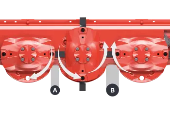 Переменное расстояние между дисками на косилочном брусе OPTIDISC ELITE